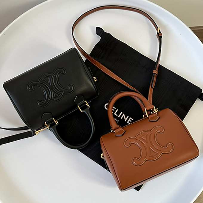 celine triomphe leather boston handbag